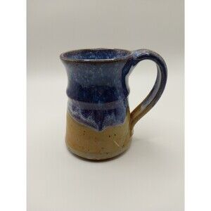 VTG Studio Art Pottery Artist Signed Brown/blue Glaze  Mug Handmade EUC